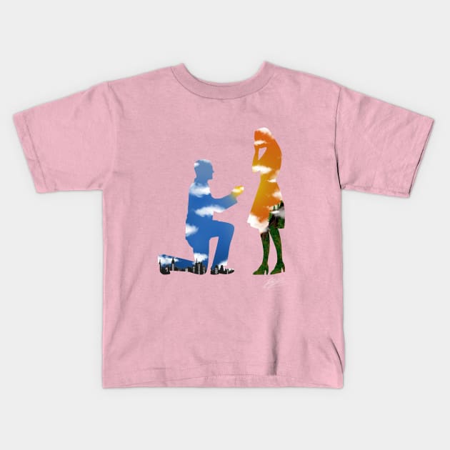 I proposed an she said YES Kids T-Shirt by Richardramirez82